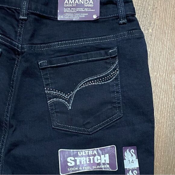 Gloria Vanderbilt Amanda Dark Wash Women 14 Classic Fit Tapered NWT Jeans - Picture 6 of 13